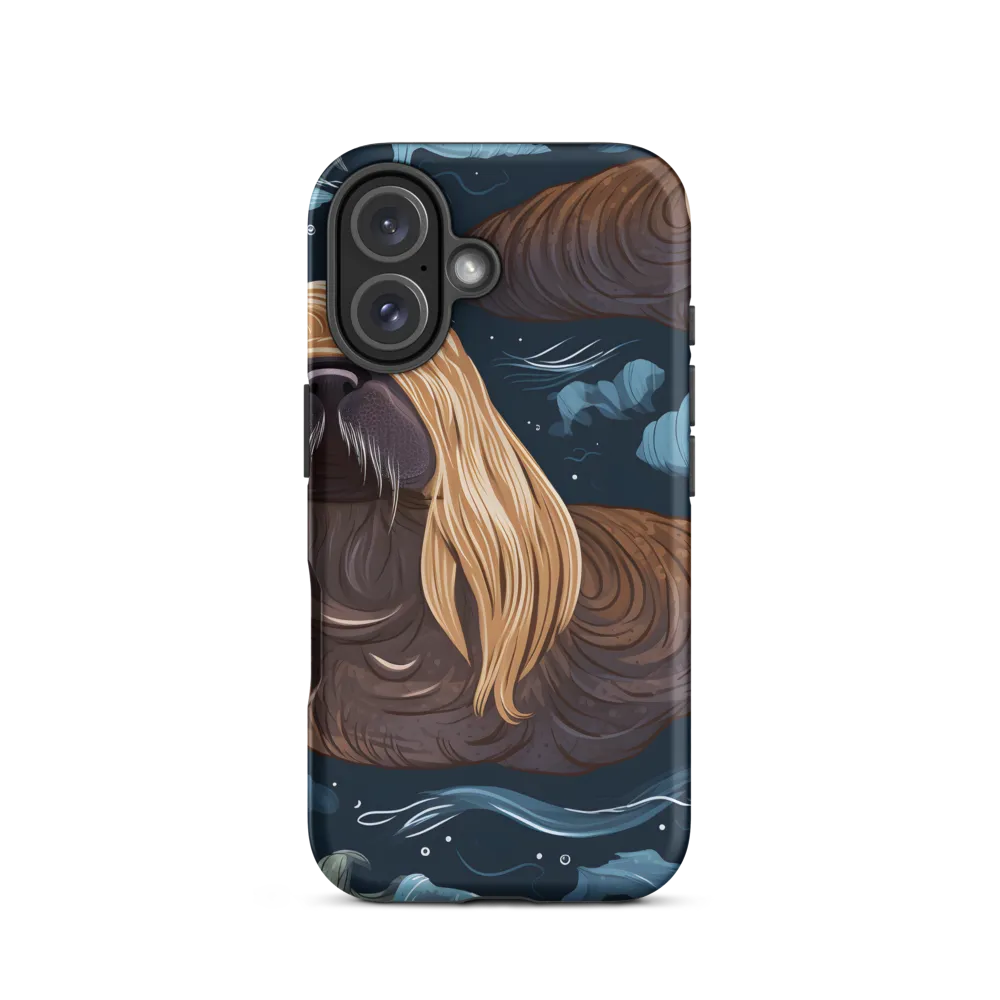 Whimsical Walruses in Deep Blue