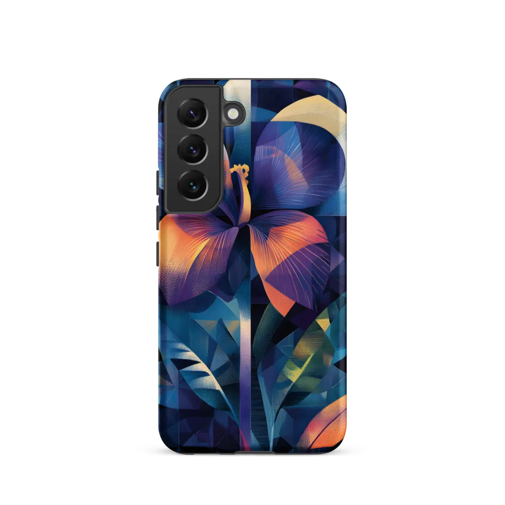 Iridescent Orchid in Geometric Night