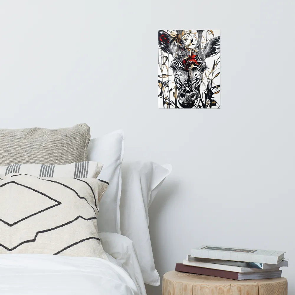 Floral Elegance: The Giraffe's Portrait | Poster | 11″×14″