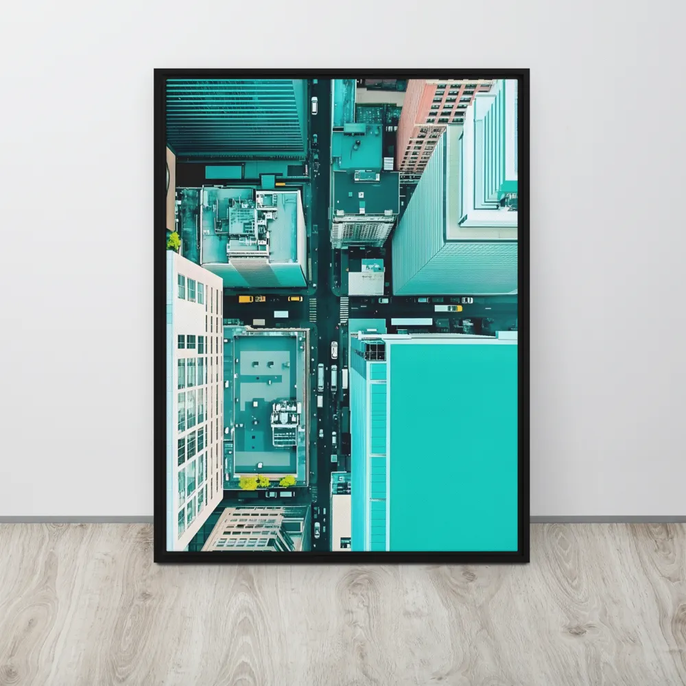 Urban Geometry: Aerial Perspective | Canvas with Black Frame | 24″×32″