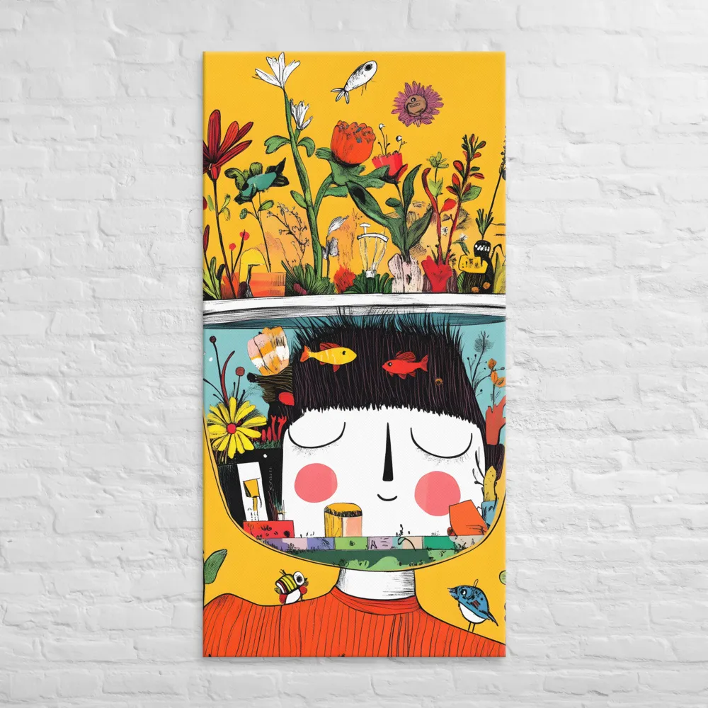 Whimsical Garden Head | Canvas | 30″×60″