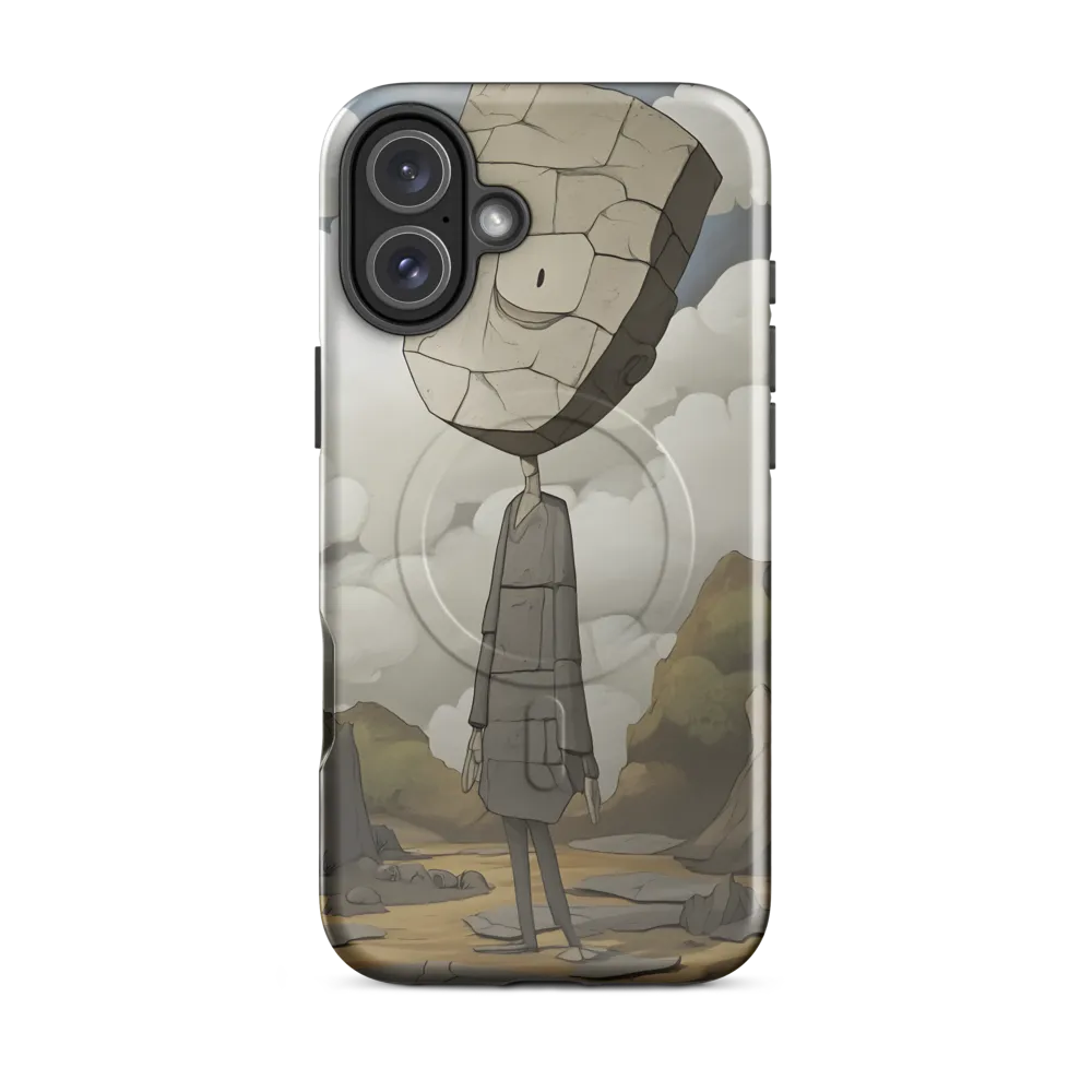 Whimsical Stone Figure in a Rocky Landscape | Phone Case |  16 Plus | MagSafe® Tough Case | Glossy