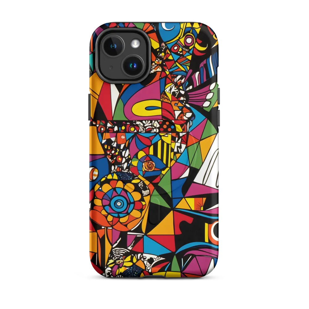 Geometric Dreams in Vivid Colors | Phone Case |  14 Plus | MagSafe® Tough Case | Matte