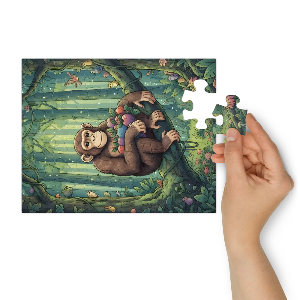 Forest Chimp 
 Jigsaw Puzzle in Tin Box