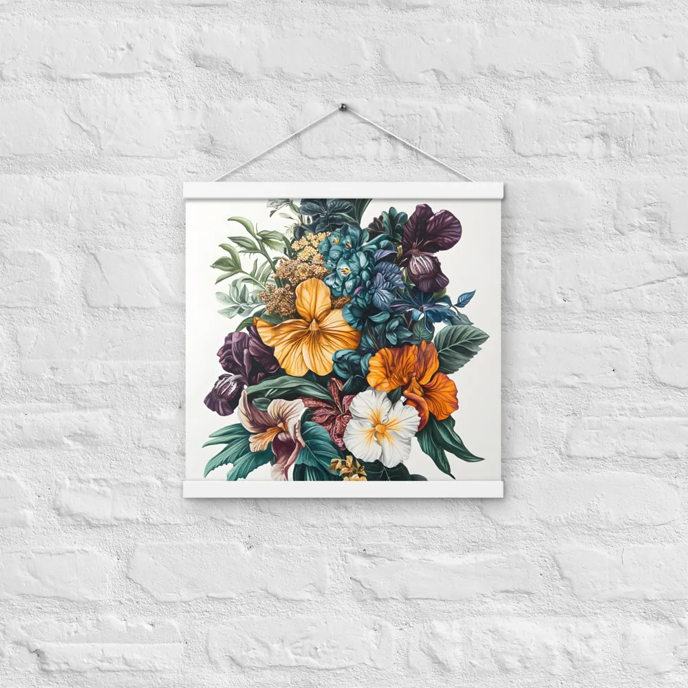 Floral Symphony | Poster With White Wood Hanger | 16″×16″
