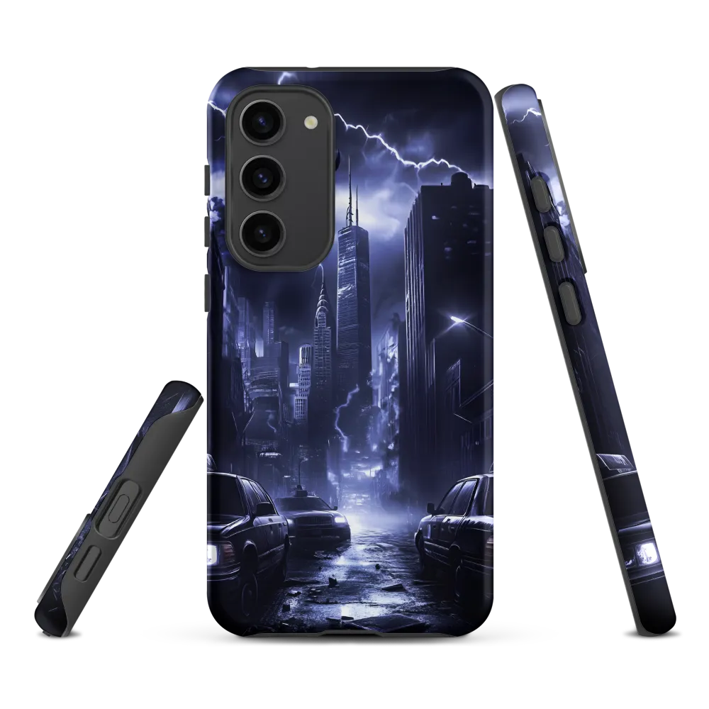 Stormy Cityscape: Shadows of the Night | Phone Case |  S23 Plus | Tough Case | Matte