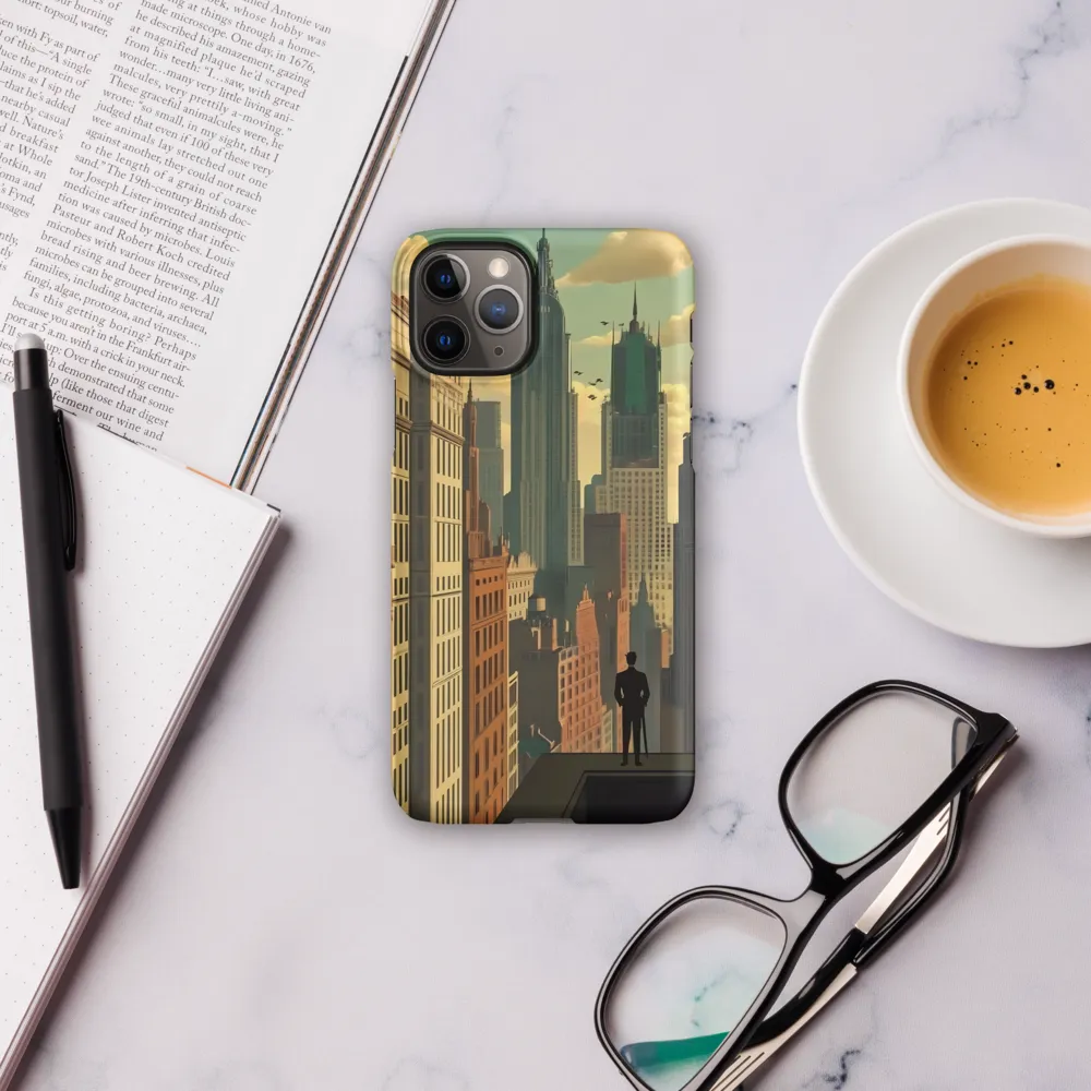 Urban Dreams: A Silhouette in Art Deco Cityscape