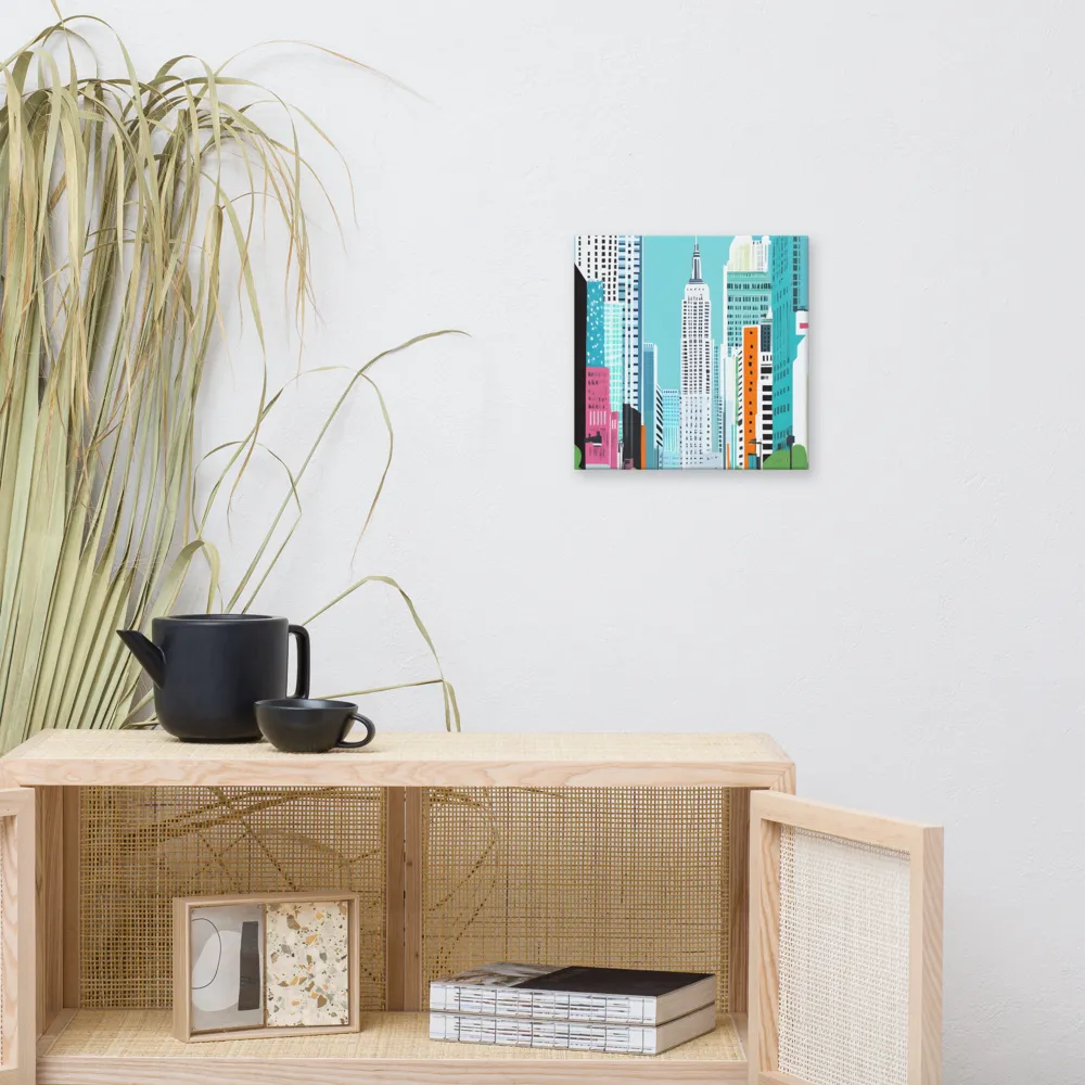 Urban Symphony: A Modern Cityscape | Canvas | 12″×12″