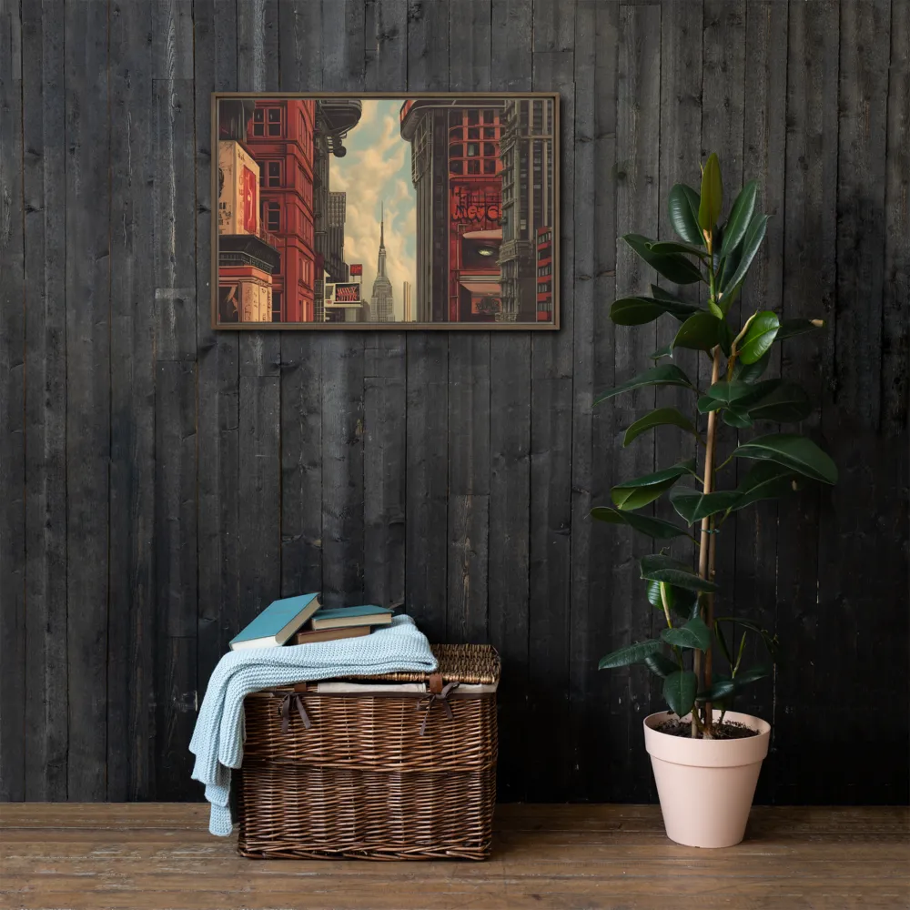 A Glimpse of Tomorrow: Urban Ambition | Canvas with Brown Frame | 20″×30″