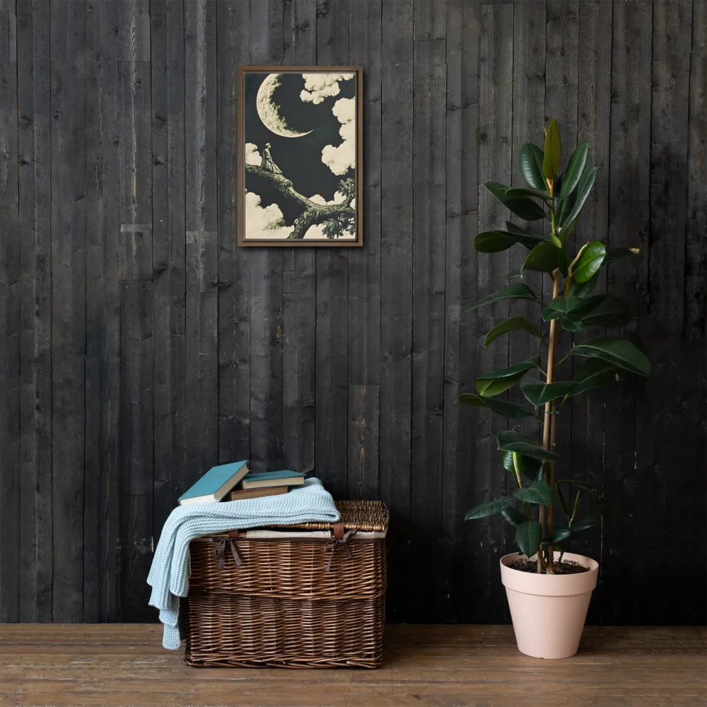 Whispers of the Moon | Canvas with Brown Frame | 12″×18″