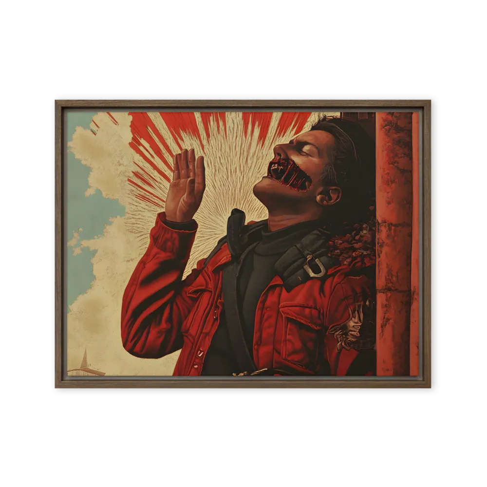 Defiant Echoes of Ruin | Canvas with Brown Frame | 18″×24″