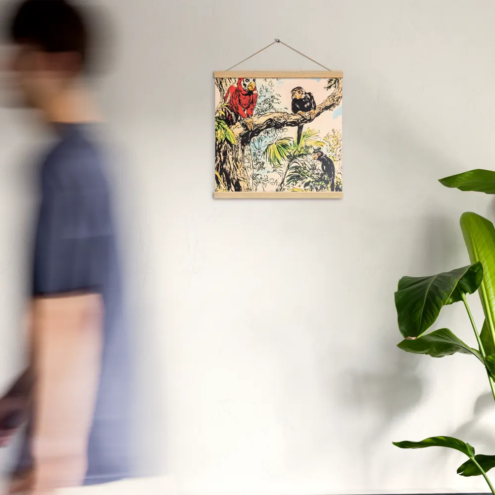 Jungle Harmony | Poster With Oak Wood Hanger | 16″×16″