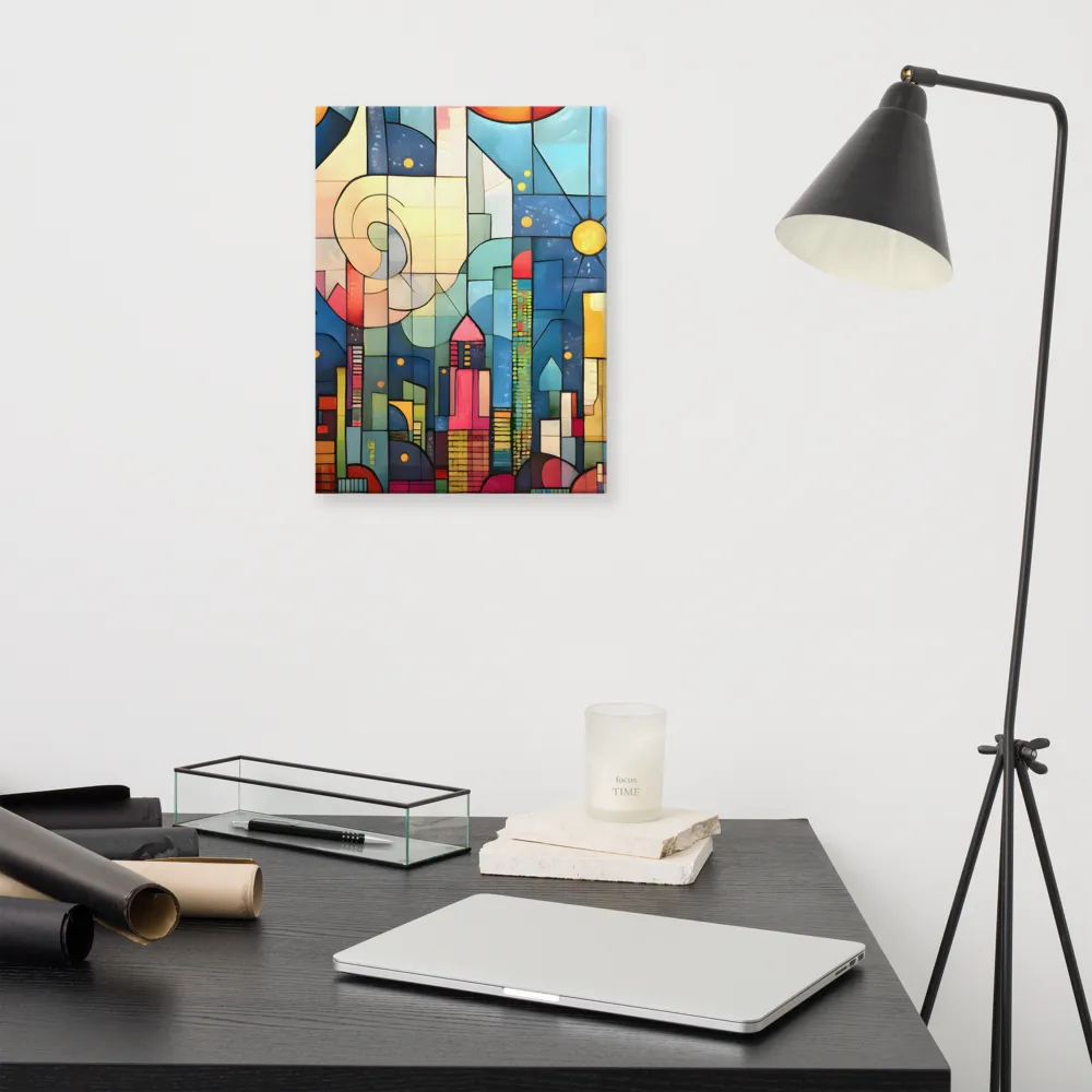 Geometric Harmony: A Vibrant Cityscape