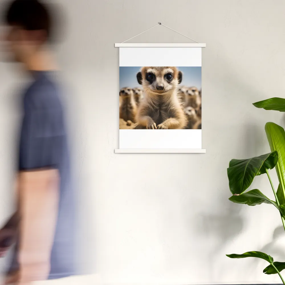 Curious Stance: The Meerkat's Gaze | Poster With White Wood Hanger | 18″×24″