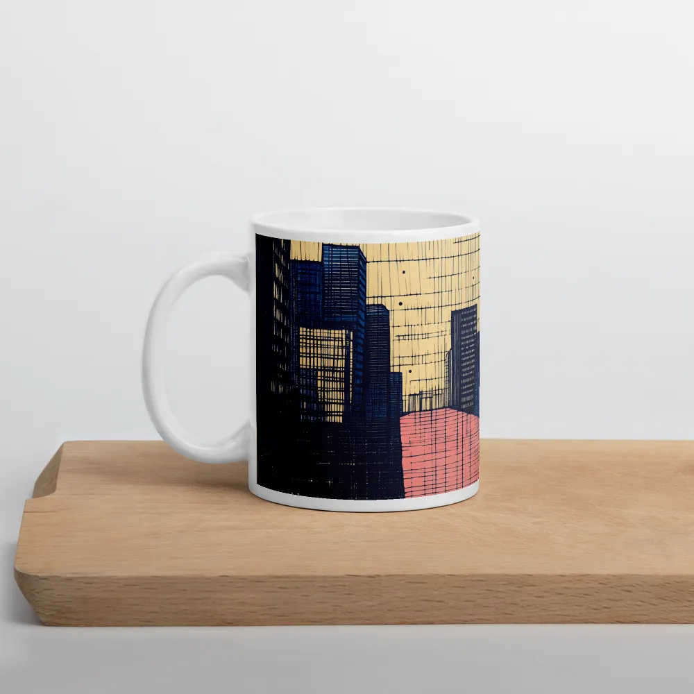 Urban Echoes: A Minimalist Cityscape | Mug with White inside | 11 oz