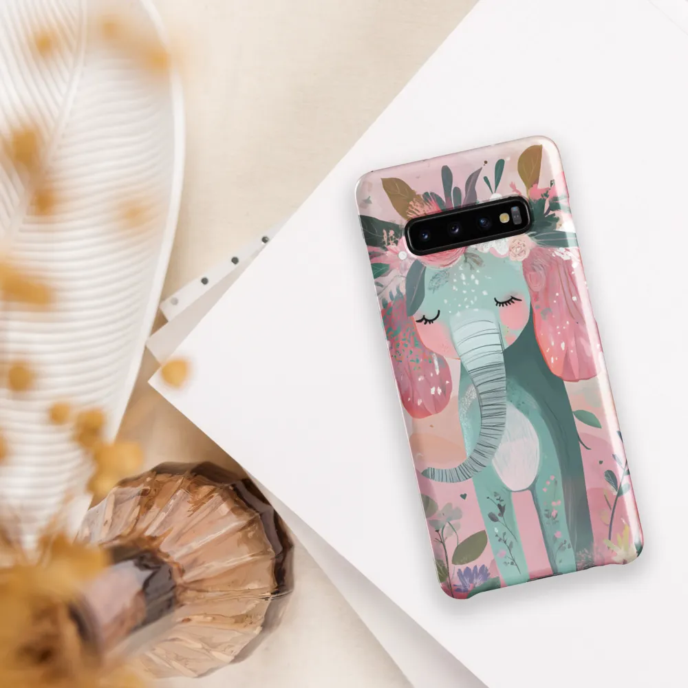 Whimsical Elephant in Bloom | Phone Case |  S10 Plus | Snap Case | Glossy