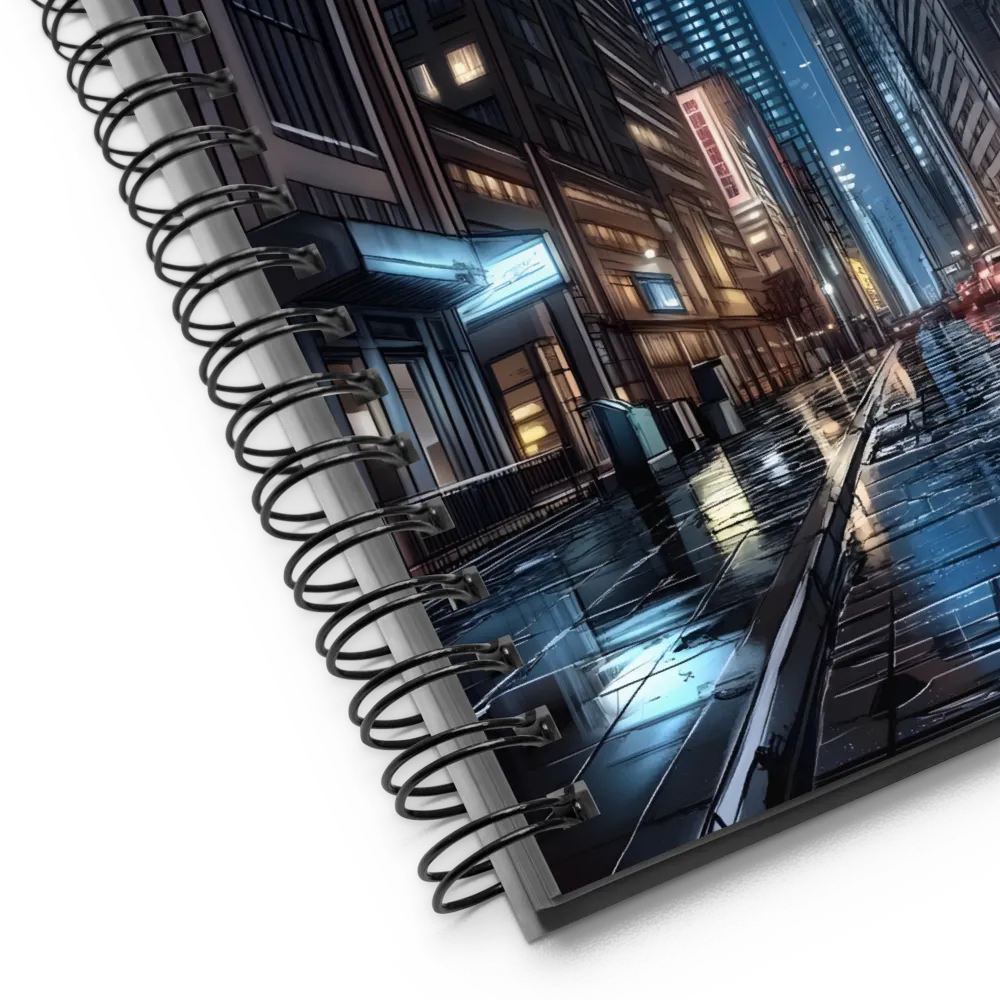 Moonlit Urban Serenity | Spiral Notebook