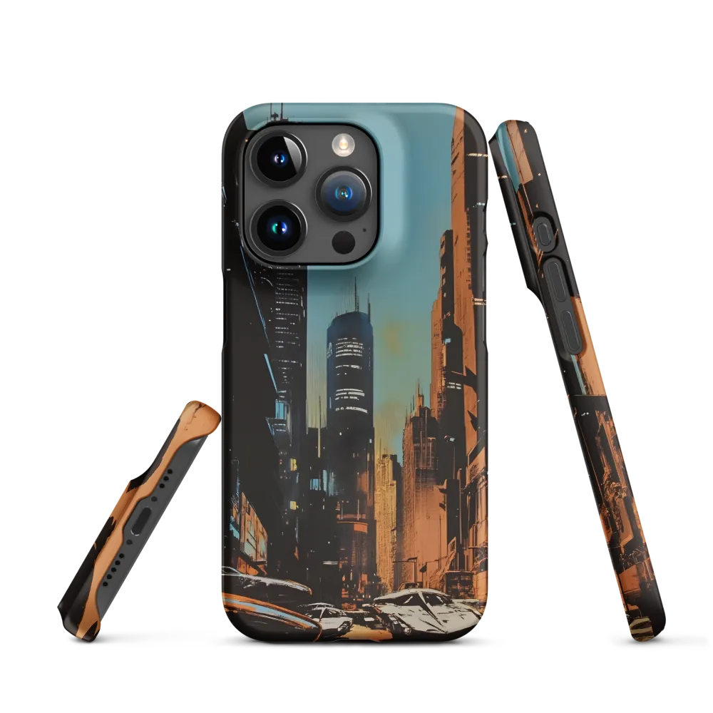 Futuristic Cityscape in Blue and Orange