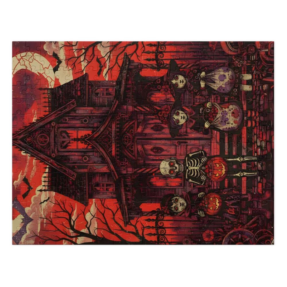 Haunted Trick-or-Treat 
 Jigsaw Puzzle in Tin Box