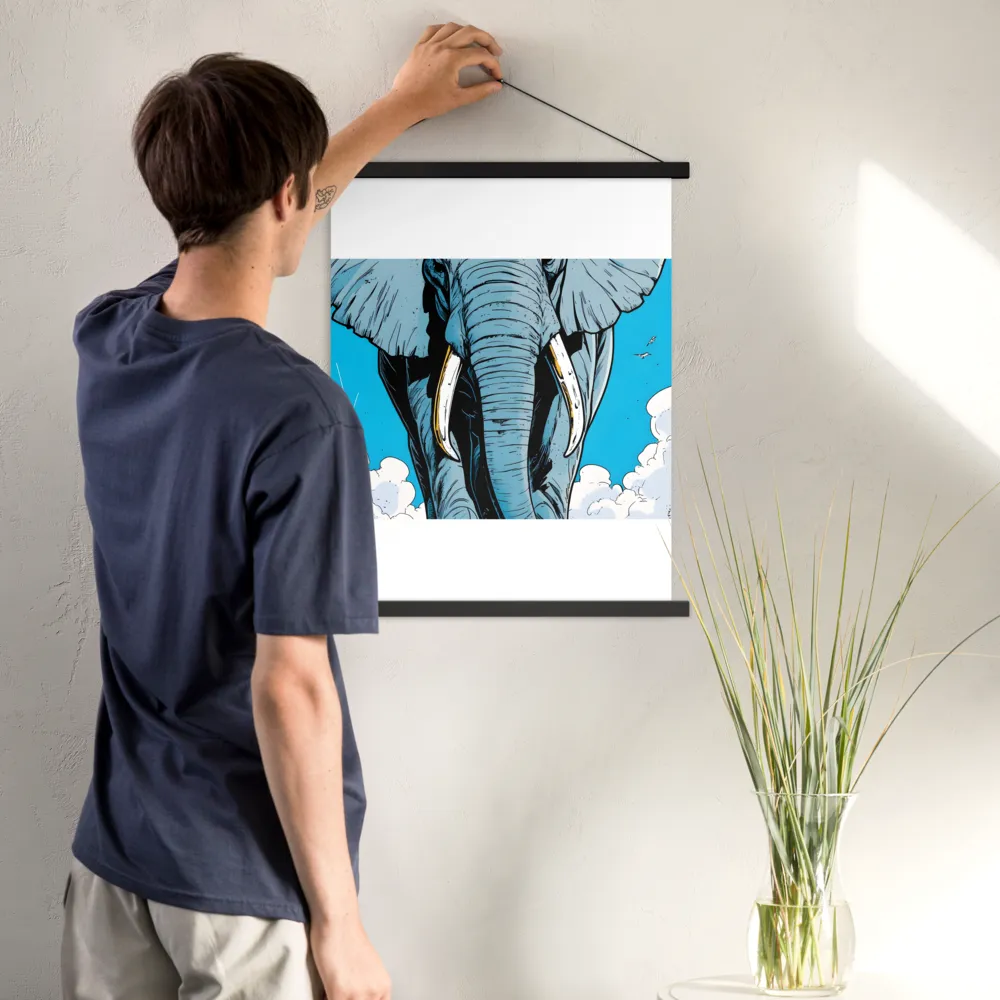 Majestic Presence: The Elephant | Poster With Black Wood Hanger | 18″×24″