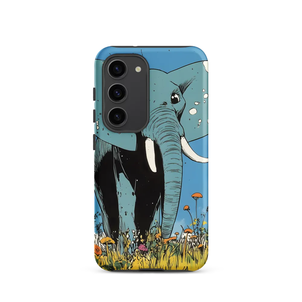 Whimsical Blue Elephant in Bloom