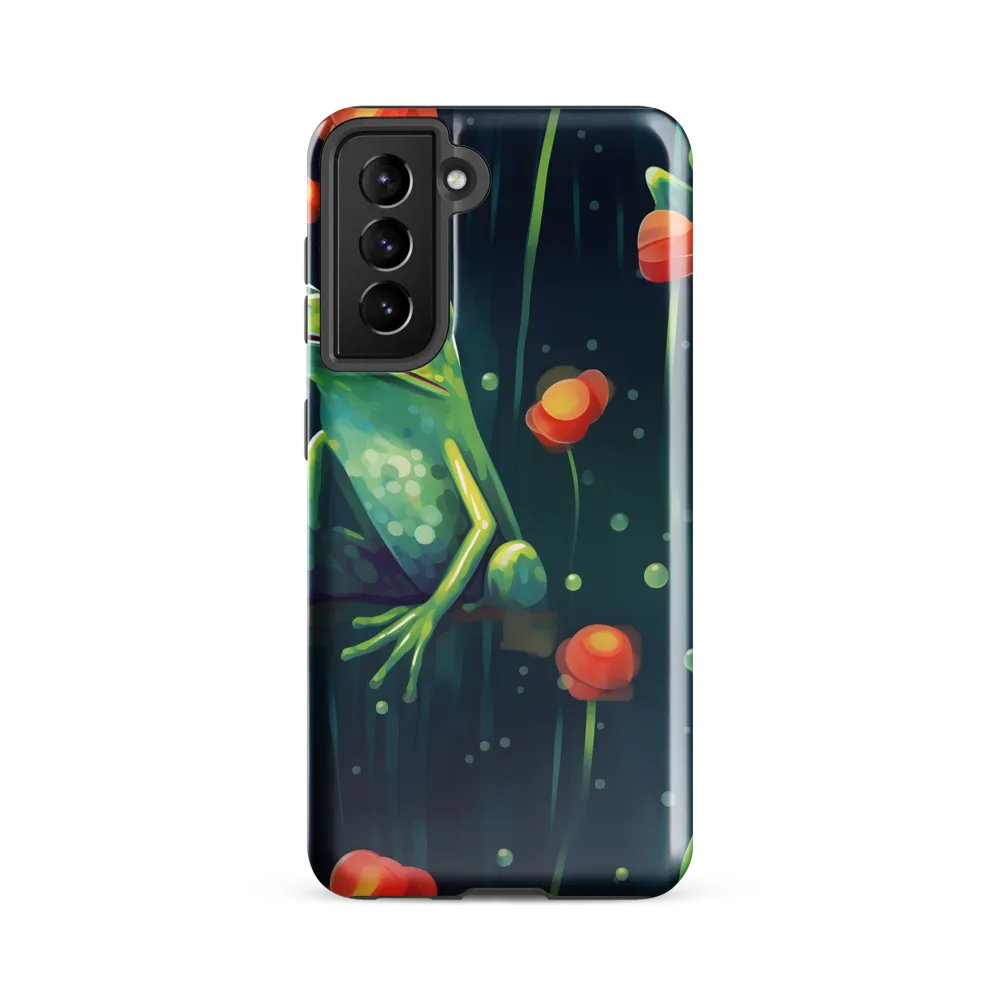 Playful Frogs in a Lush Pond | Phone Case |  S21 FE | Tough Case | Glossy