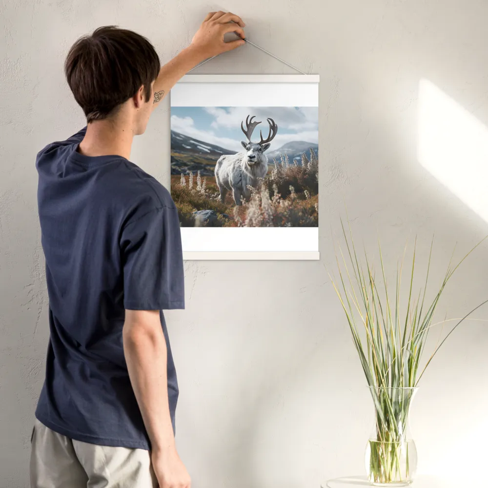Majestic Harmony: The Reindeer in Nature | Poster With White Wood Hanger | 16″×20″