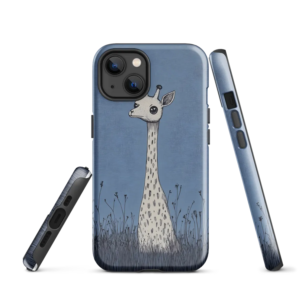 Whimsical Giraffe in Blue