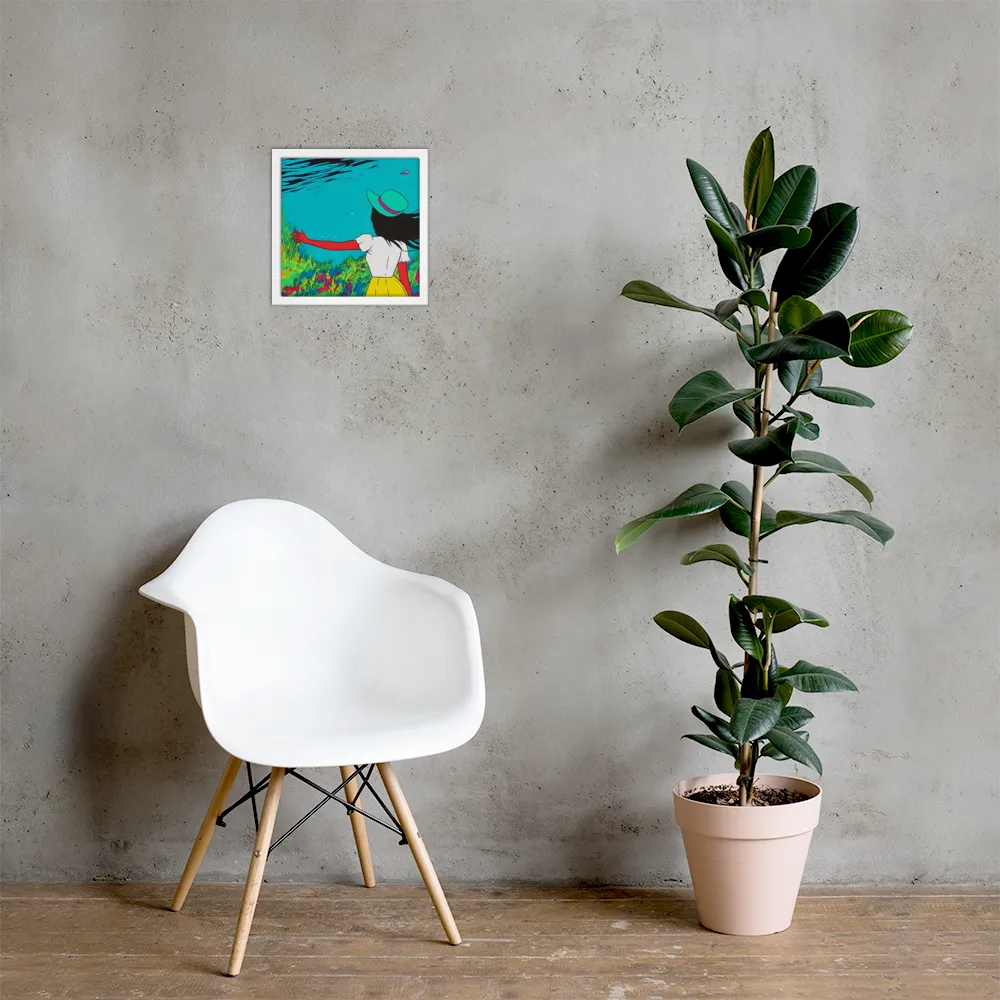 Whimsical Encounter | Poster with White Frame | 12″×12″