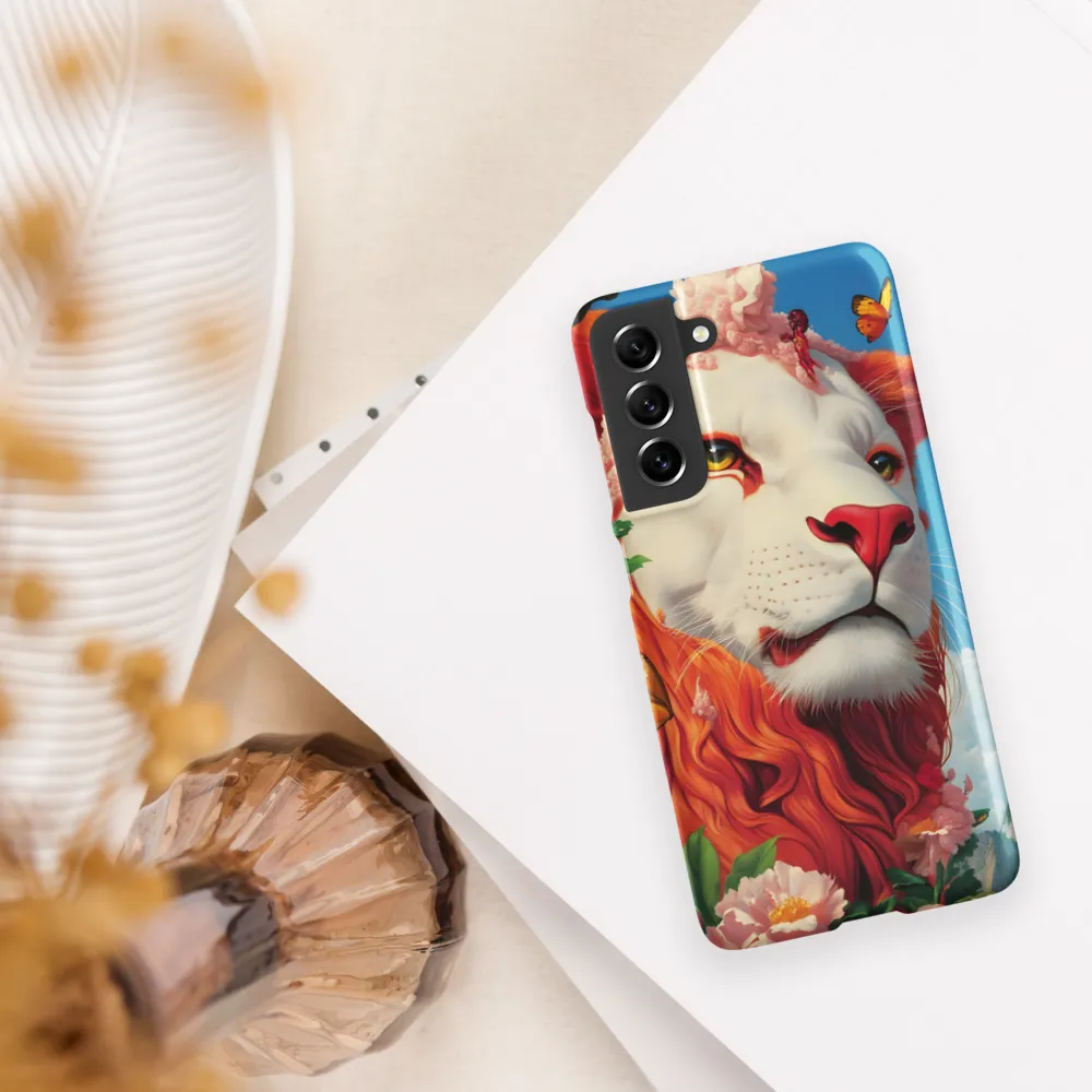 Majestic Lion Amidst Floral Splendor