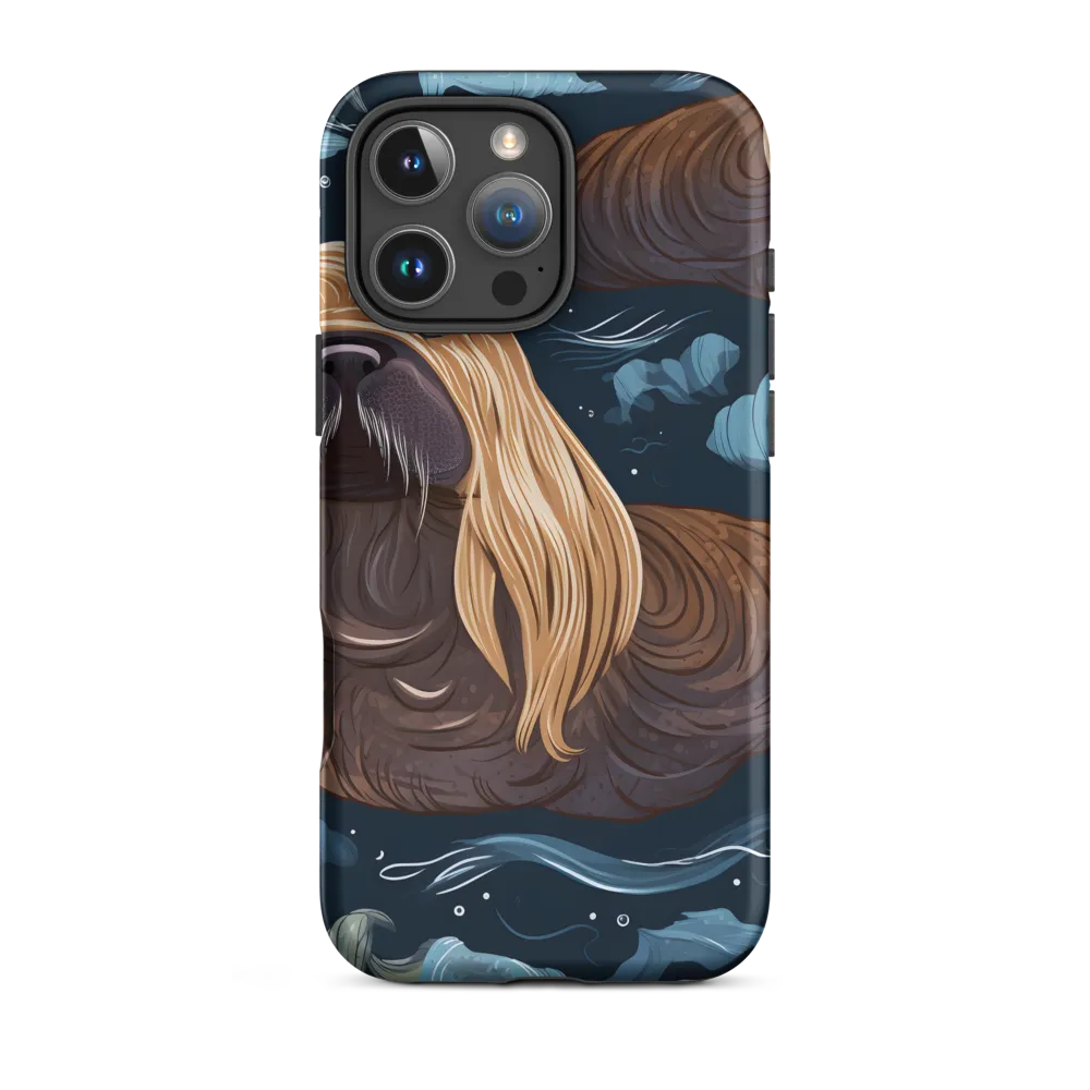 Whimsical Walruses in Deep Blue