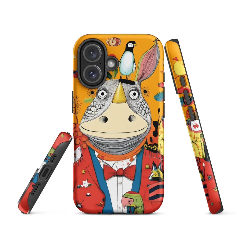 Whimsical Rhinoceros: A Playful Encounter | Phone Case