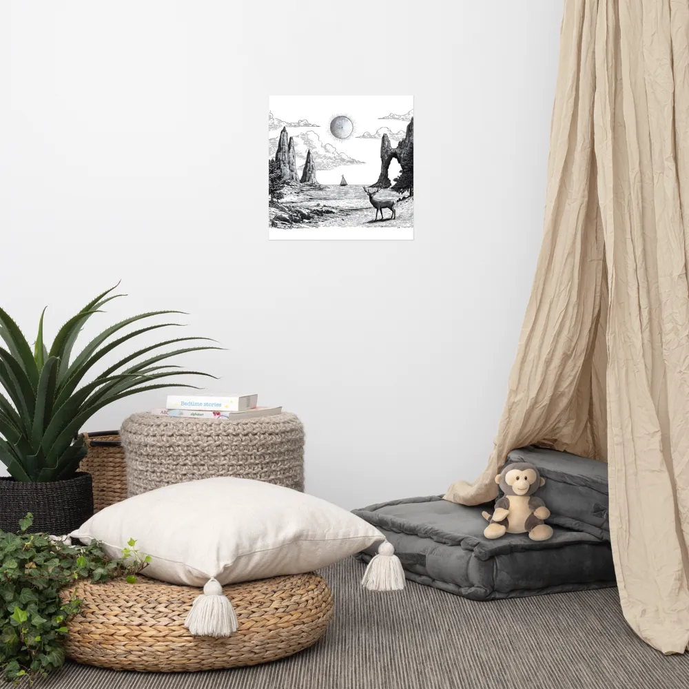 Seaside Stag 
 Poster | 18″x 18″