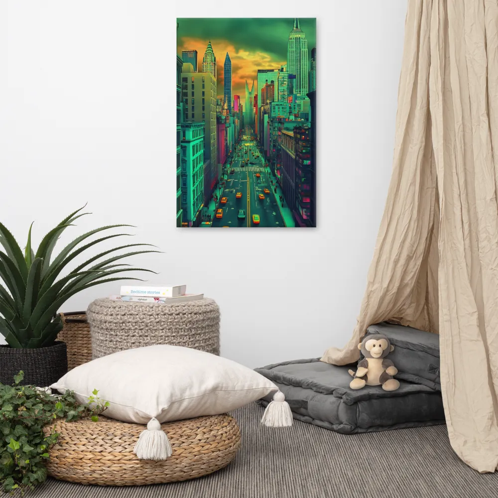Urban Surrealism: Neon Dreams | Canvas | 24″×36″