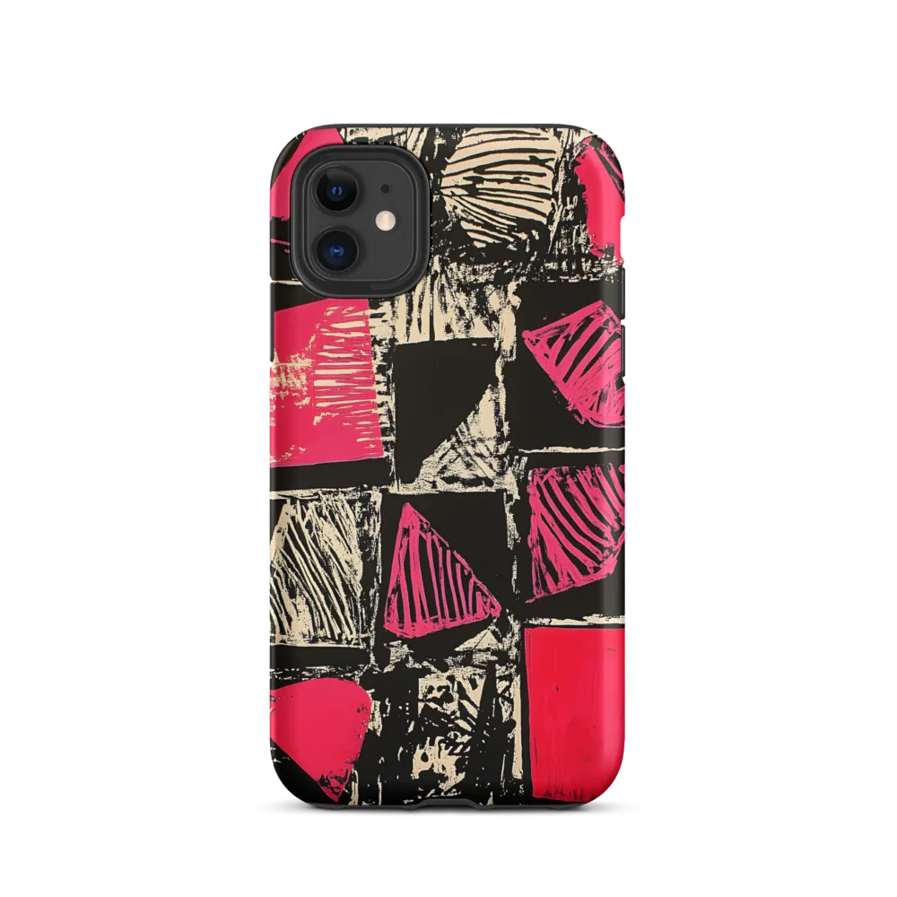 Geometric Symphony in Pink and Black