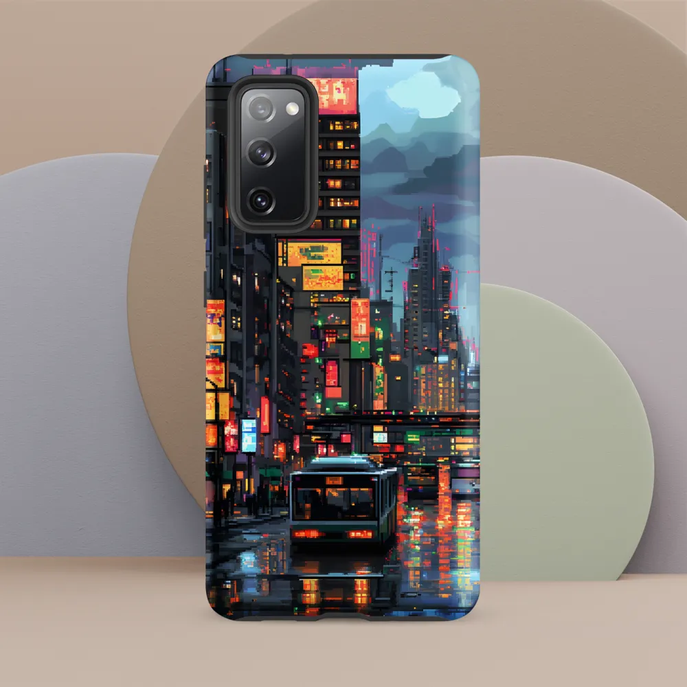 Neon Dreams: A Pixelated Urban Night