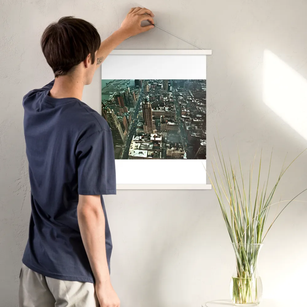 Aerial Symphony of Urban Life | Poster With White Wood Hanger | 18″×24″