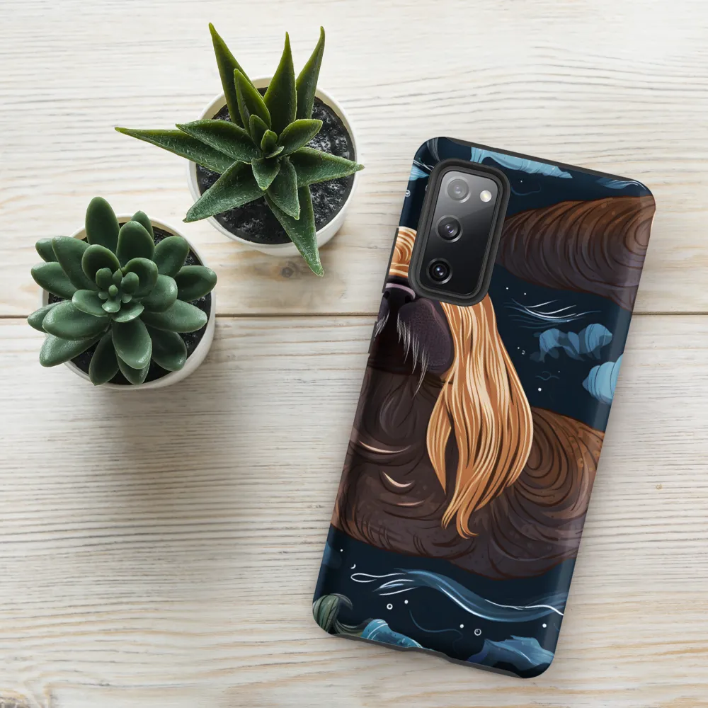 Whimsical Walruses in Deep Blue