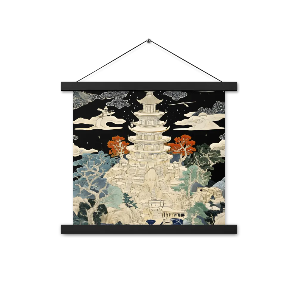 Whispers of the Pagoda | Poster With Black Wood Hanger | 14″×14″