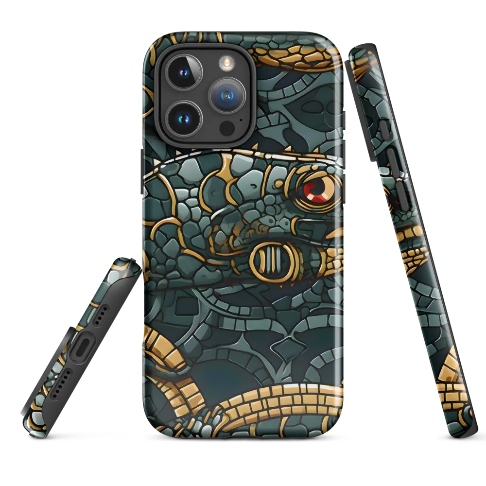 Reptilian Elegance: A Digital Art Nouveau Tapestry
