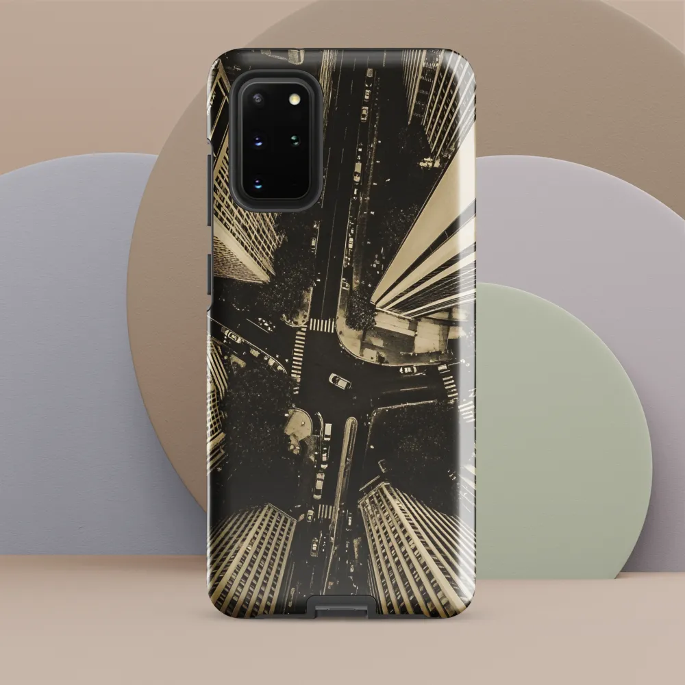 Urban Symphony: Aerial Perspective of City Life | Phone Case |  S20 Plus | Tough Case | Glossy