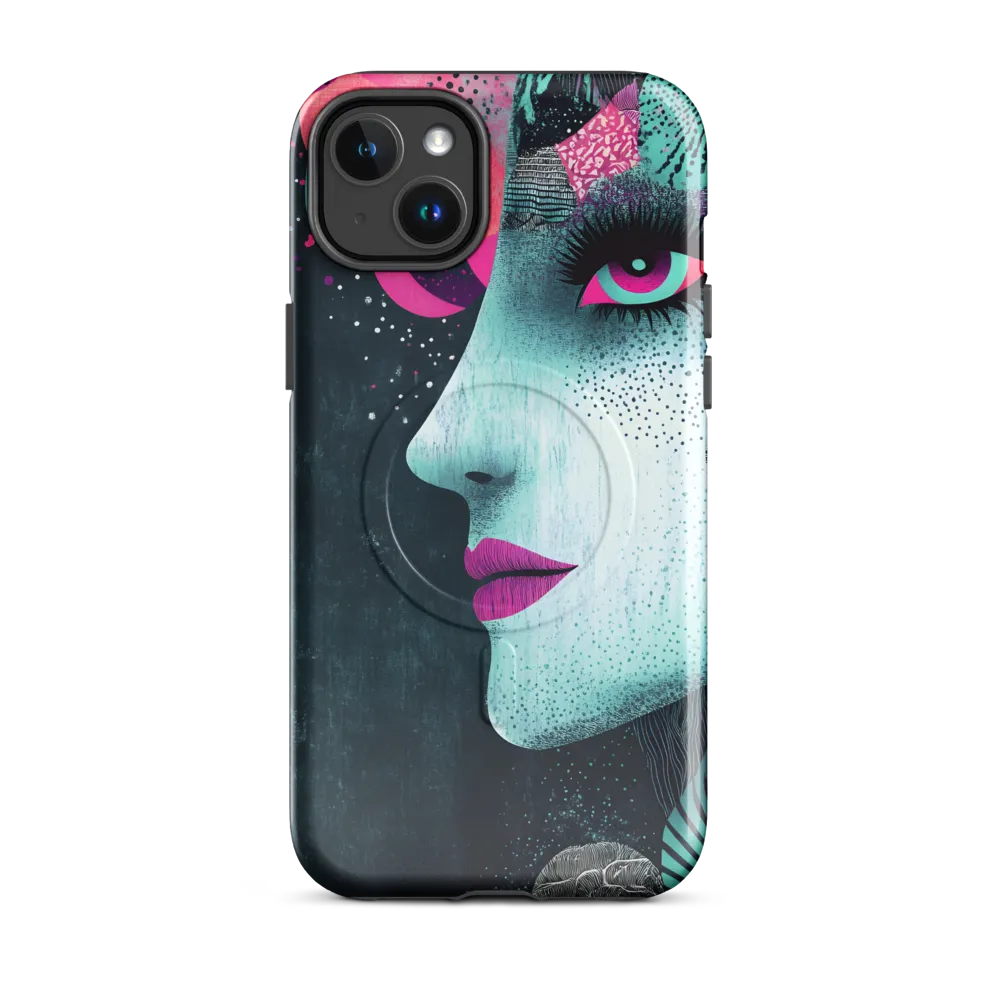 Mystical Beauty in Blue and Pink | Phone Case |  14 Plus | MagSafe® Tough Case | Glossy