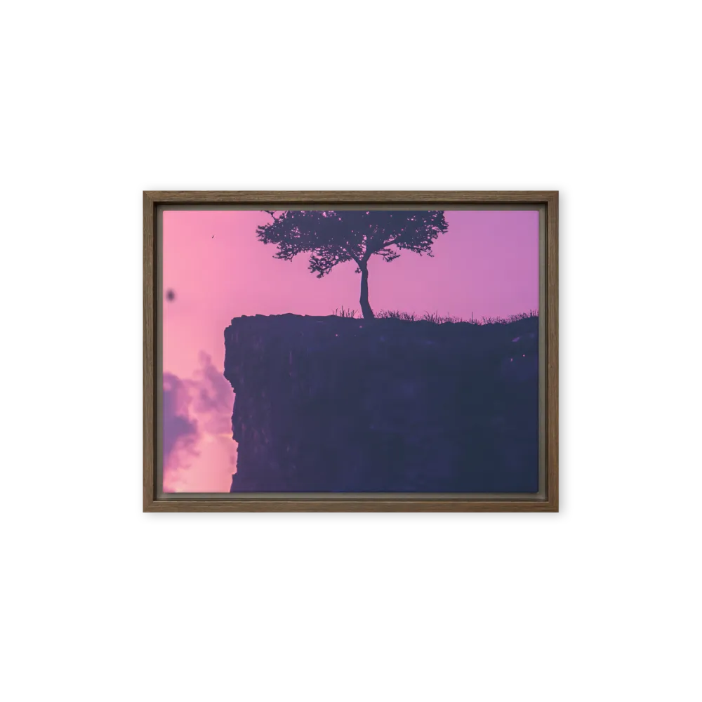 Solitude on the Edge | Canvas with Brown Frame | 12″×16″
