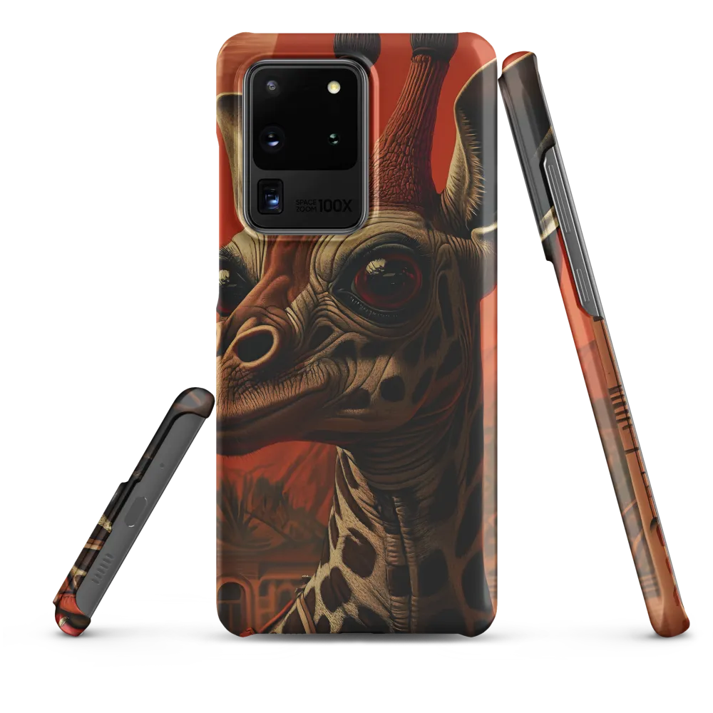 Whimsical Giraffe in an Orange Dreamscape