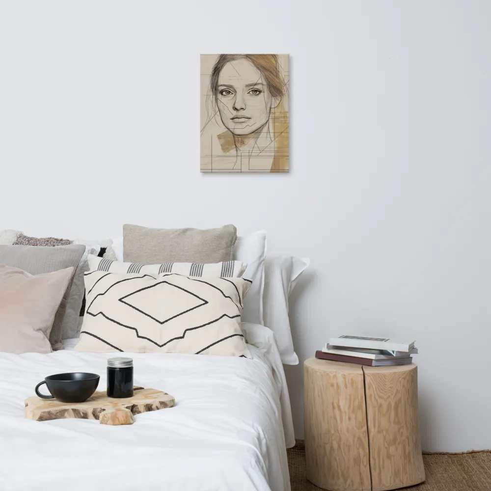 Geometric Elegance: A Modern Portrait | Canvas | 18″×24″