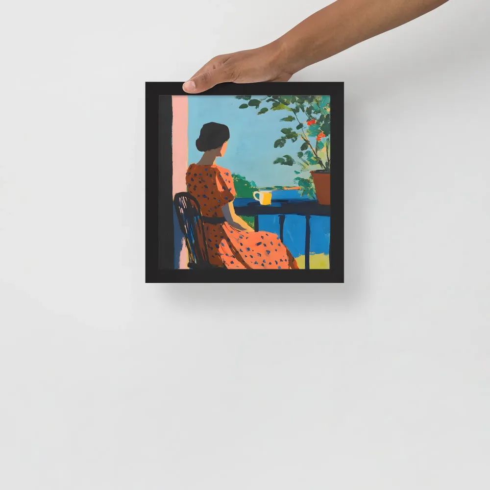 Balcony Reverie 
 Poster with Black Frame | 10″x 10″