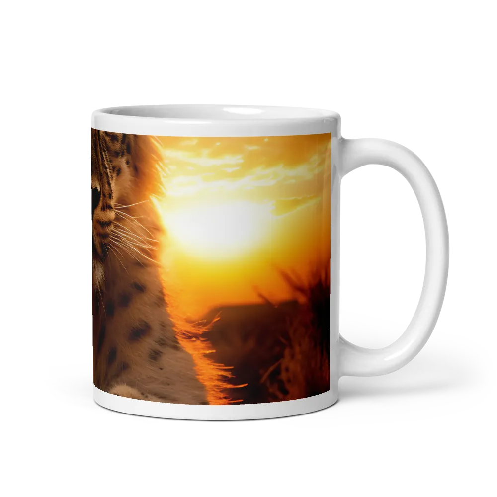 Regal Presence: The Leopard at Sunset | Mug with White inside | 11 oz