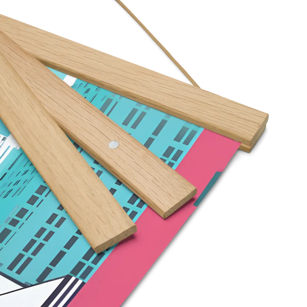 Urban Symphony: A Modern Cityscape | Poster With Oak Wood Hanger | 16″×16″