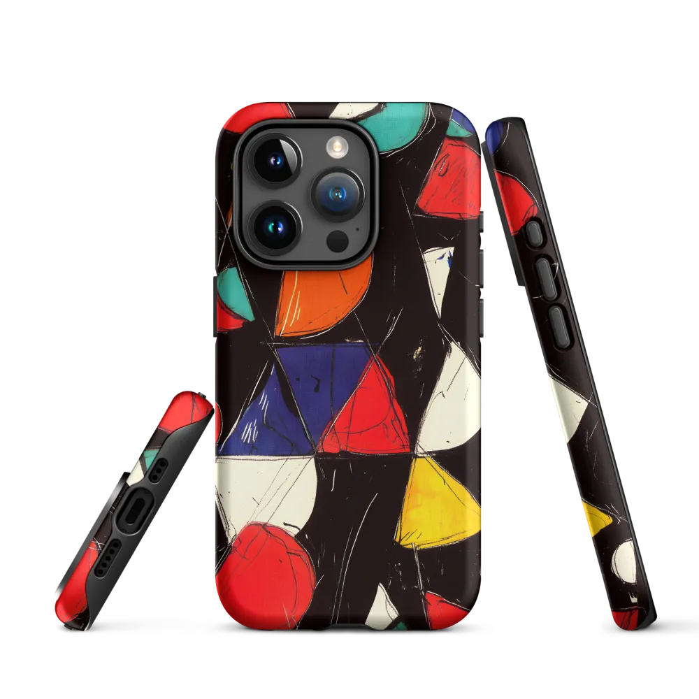 Vibrant Geometric Symphony | Phone Case |  15 Pro | Tough Case | Matte