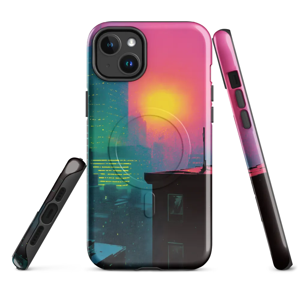 Neon Horizon | Phone Case |  14 Plus | MagSafe® Tough Case | Glossy